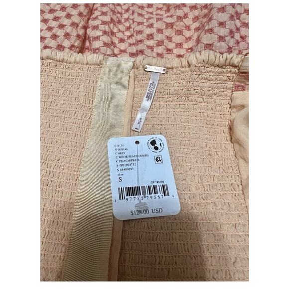 Free People Berry Kiss Midi Dress S Orange Floral Boho Off Shoulder NWT - Picture 7 of 11